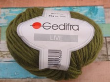 gedifra live- 100% Schurwolle- 8 verschiedene Farben je 50 Gramm - oliv