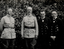 WWI German Army Pilots With Medals Badges Officers Soldiers Photograph 