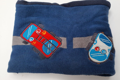 dopodopo Strickschal*Loopschal*Blau*Applikation*Warm*Fleecefutter*