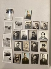 1940 s WW2 21 Small Photo Lot, Soldier, Railroad Track, Movie Theatre, Truck