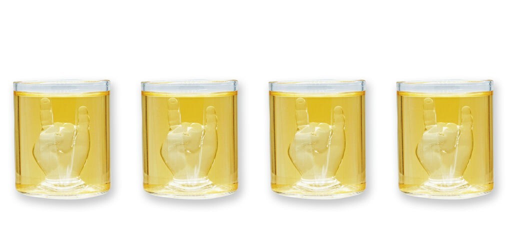 Rock Hand Shot Gläser 4er Set 5cl Schnaps Kurze Schnapsgläser