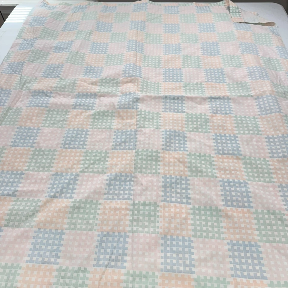 Sábana plana vintage a cuadros a cuadros gingham calicó colores y2k años 90 80 Foto 4 de 4