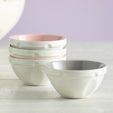 Set of 4 Ceramic Food Prep Bowls Pinch Pots Olive Nut Dip Seasoning Herb Dishes