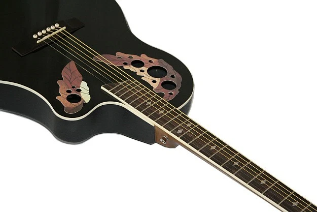 Santander Akustik Western Roundback Gitarre, Cutaway Tonabnehmer Mahagoni black - Bild 3 von 4