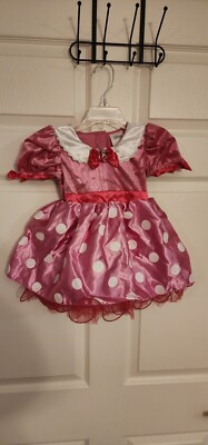 Disney Store Pink Minnie Mouse Glitter Costume Dress Child Size 2 Dress Up  New | eBay