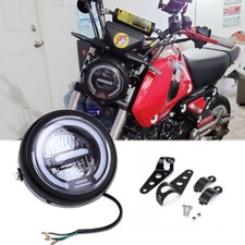 LED Headlight Hi/Lo DRL Yellow Light + Clamps For Honda Grom 125cc MSX125 CMX500
