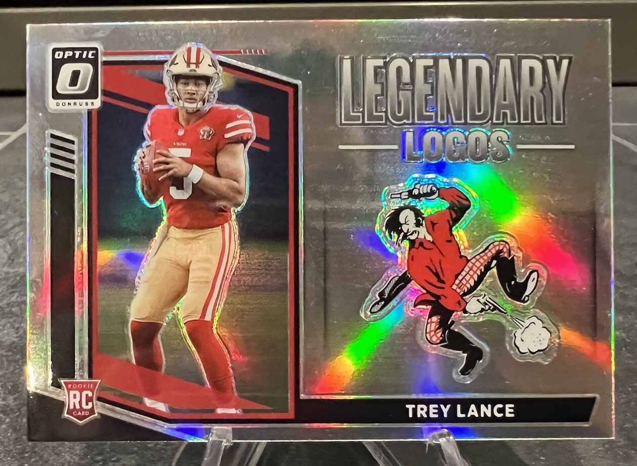 Trey Lance 2021 Panini Donruss Optic Legendary Logos #LL-18 Silver Holo Prizm RC
