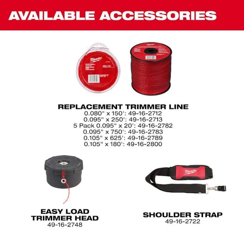 Milwaukee Straight Shaft String Trimmer 18V Brushless Cordless w/ 625 ft. Spool - Picture 11 of 11