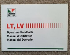 LISTER PETTER LT LV RANGE ENGINE OPERATORS MANUAL 