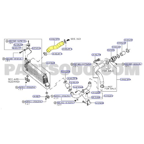 Manguera intercooler lado frío para Nissan Pathfinder R51 YD25 2,5 L - Imagen 11 de 11