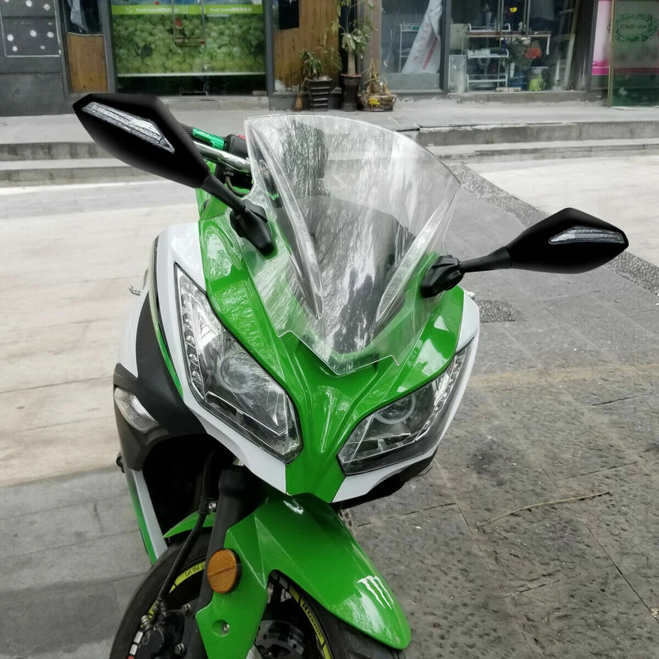 Espejos retrovisores laterales universales para motocicleta con luz LED intermitente para Honda Foto 4 de 4