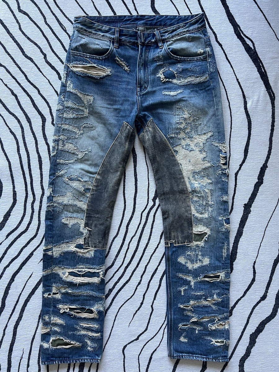 Givenchy Matthew Williams Jeans In Destroyed Denim Moleskin Givenchy Matthew Williams Jeans In Destroyed Denim Moleskin