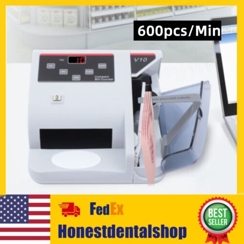 Bill Money Counting Machine Banks Counterfeit Detector Cash Currency Counter - Afbeelding 1 van 12