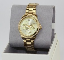 New Authentic Michael Kors Riley Gold Crystal Chronograph Women's MK6655 Watch