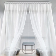 With Hooks 6-9Ft Ceiling Curtain Track Set Bendable for Home Hospital Window