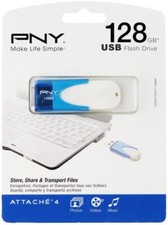 NEW PNY Attache 4 128GB USB 2.0 Flash Drive Blue/White P-FD128ATT4BW-GE thumb