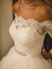 Wedding Dress Bolero Topper Jacket for Bride Appliques Lace Off Shoulder Custom