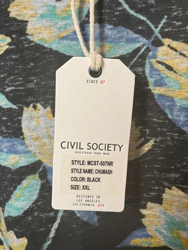 NEW Civil Society Men's Shirt Size XXL Short Sleeve Pullover Shirt Floral NWT - Picture 4 of 6