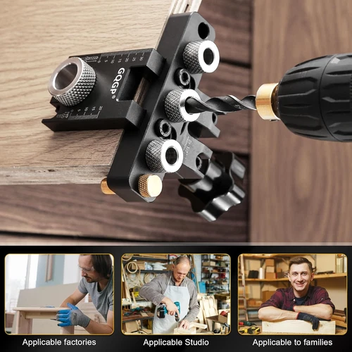 3 in 1 Dowel Jig Drill Kit,Self Centering Doweling Jig,Adjustable Drilling Width - Picture 7 of 7