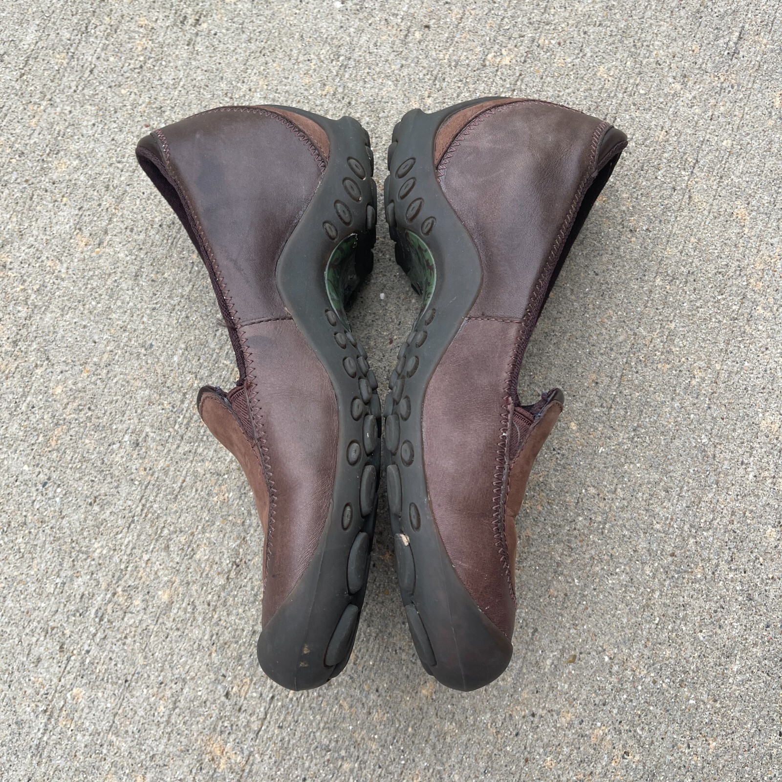 Mocassini Merrell Plaza Spree zoccoli donna 8 scarpe marroni slip on sella Ortholite