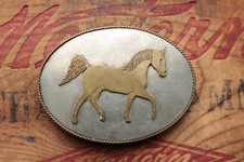 Vintage Hand Made Engraved Horse Western Cowboy Cowgirl Belt Buckle