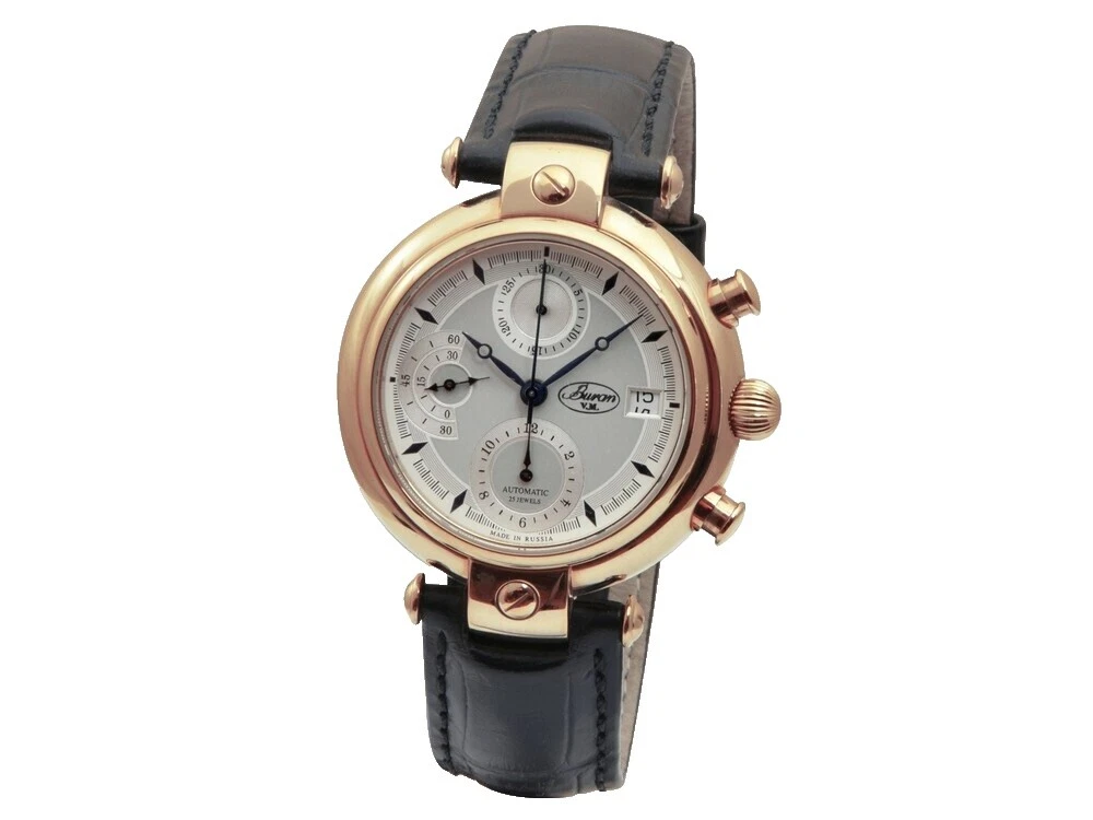 Relojes de pulsera de cuero caja de acero inoxidable Poljot