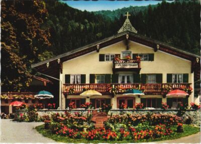 Old postcard AK Rottach-Egern cafe restaurant pension Angermeier GERMANY (1260259)
