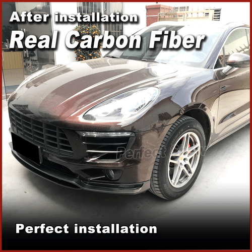 Carbon Flap Frontspoiler Stoßstangen Lippe Spoiler für Porsche Macan 95B 2014-17 - Bild 4 von 12