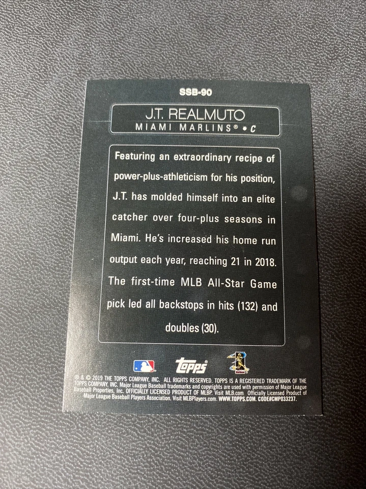 J.T. Realmuto, 2019 Topps "Stars of the Game" (#SSB-90), Miami Marlins - Image 2 of 2