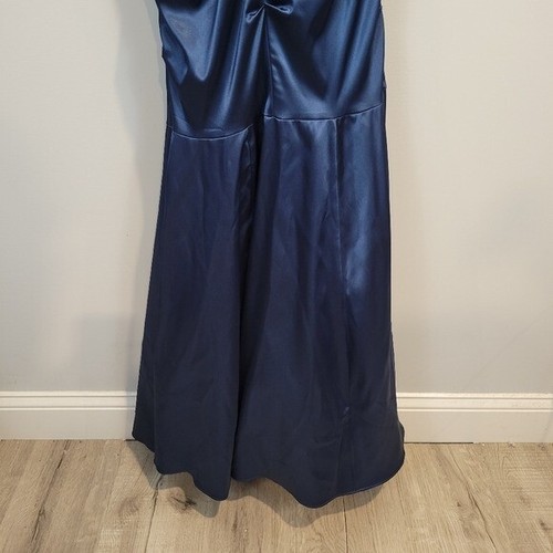 Bee Darlin | One Shoulder Mermaid Ruffle Evening Prom Dress Blue Size 4 - Picture 4 of 12