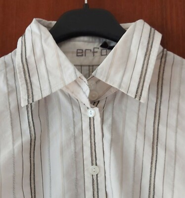 Bluse Damen Gr. 38/40 Erfo weiß gestreift neuwertiger Zustand