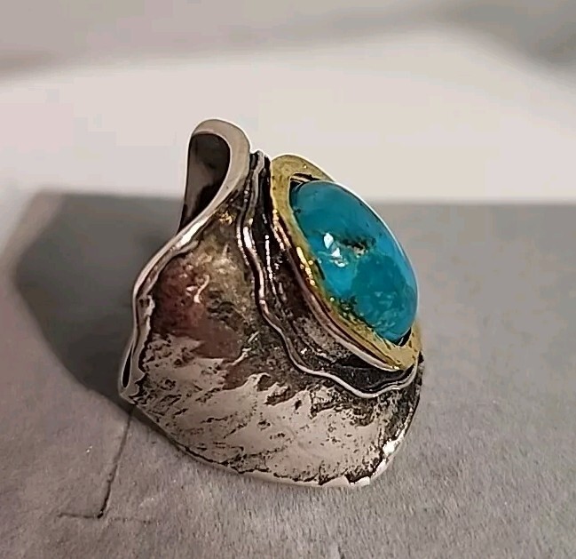 sterling silver ring  925 Gemstone Ring Labradori… - image 7