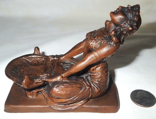 ANTIQUE W.B. BRONZE ART NOUVEAU LADY STATUE INCENSE BURNER CANDLE HOLDER FLAME - Picture 9 of 13