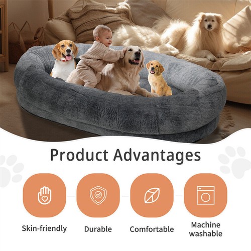 XXXL-Large Human Dog Bed Orthopedic Human Size Dog Bed Removable Washable Cover - Picture 12 of 16
