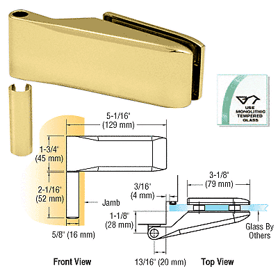 CRL PTH350BR Brass Barcelona Free Swinging Interior Door Hinge - Picture 2 of 5