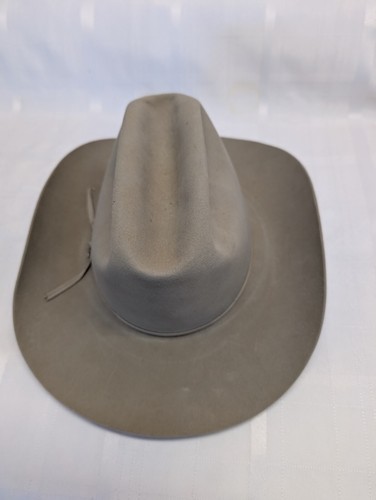 Orig. 1960s-70s Stetson 3X Beaver Cattleman Style Silver Belly Cowboy Hat 6 3/4 - Picture 3 of 16