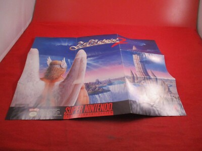 Actraiser 2 Super Nintendo SNES Foldable Poster Map Insert ONLY