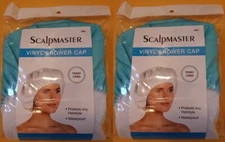 2 Scalpmaster Terry Lined Waterproof Shower Cap One Size Fit Most Assorted Color