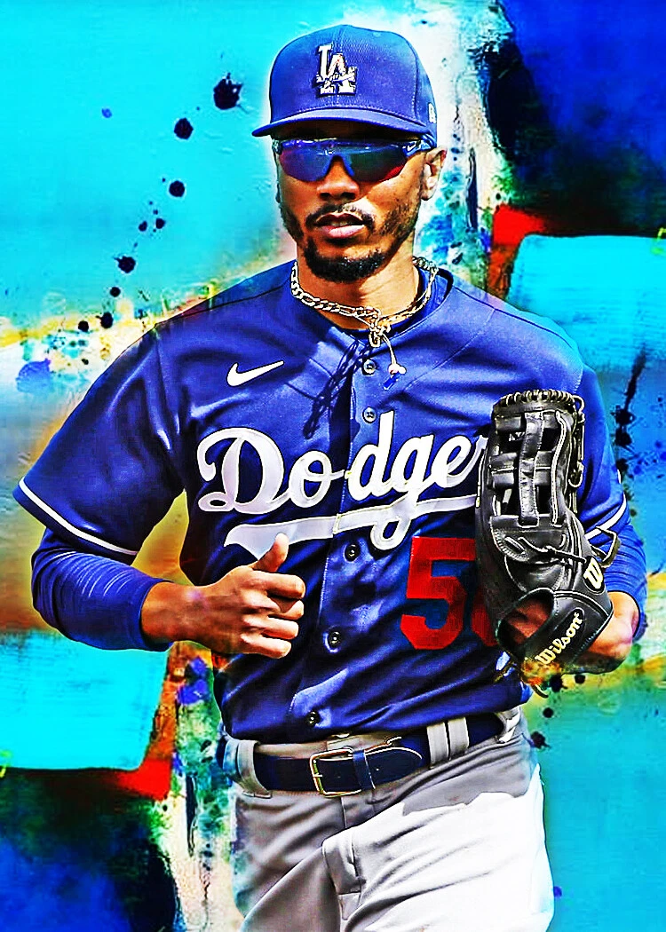 Mookie Betts Los Angeles Dodgers 12/25 Fine Art Print Card By:Q (Pose #11)