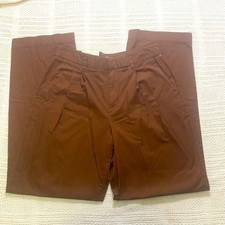 Women's High-Rise Pleat Front Straight Chino Pants - A New Day Brown Size 6R