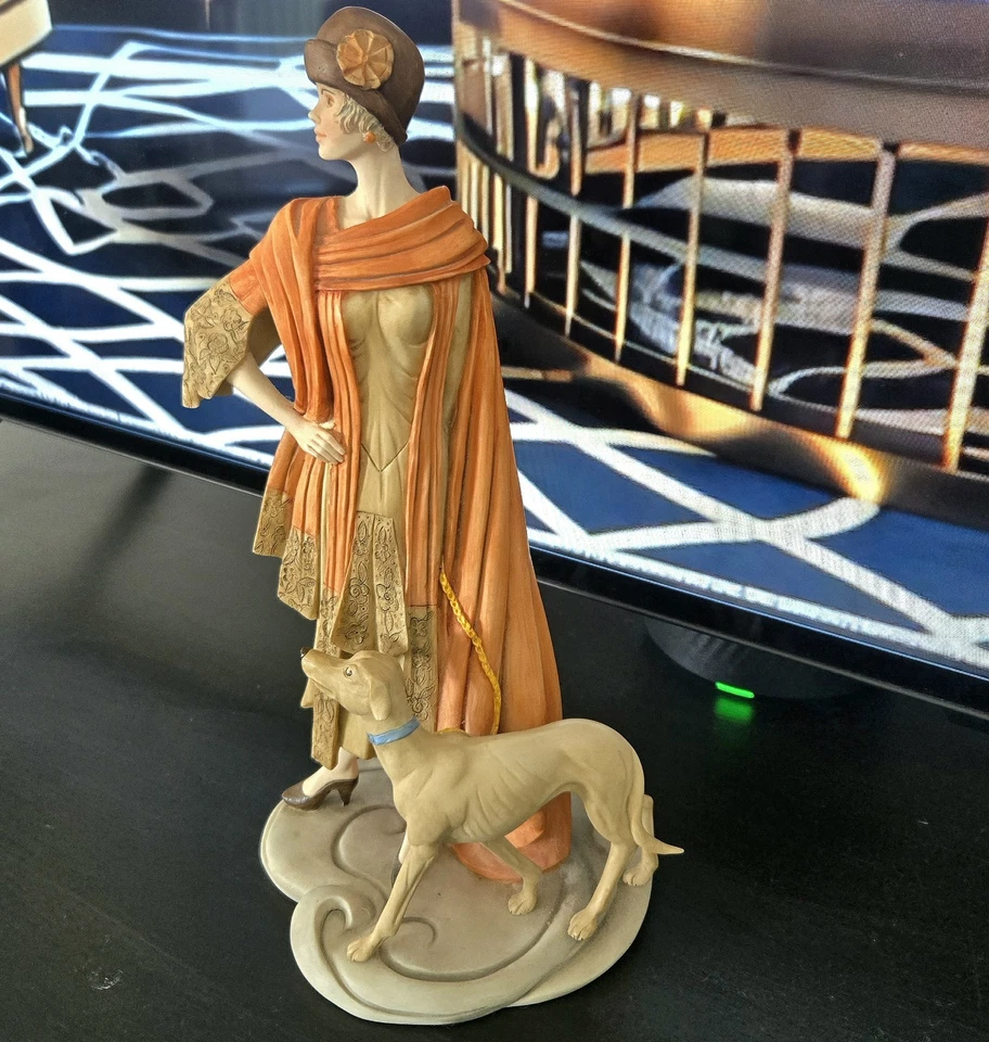 Coalport Roaring Twenties Phoebe Lady With Borzoi Dog Figurine Art Deco 1990 Eng - image 3 of 4