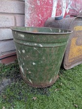 Vintage Green Bucket Prop Pail Garden Time Worn Planter Garden Decor Metal Old