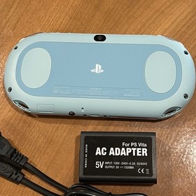 Light Blue / White Sony PS Vita 2000 System w/ Charger - Tested - Region Free