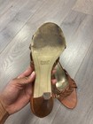 Franco Sarto Cognac Braided Leather Heels Brown 9.5 Open Toe Sandals — photo 4