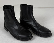 TuffRider Women's 10.5 Starter Front Zip Black Paddock Riding Boots 3042
