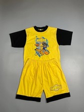 Vintage 90s Digimon Anime Cartoon T-Shirt Tee Shorts Sleeping Kit Set Size 10
