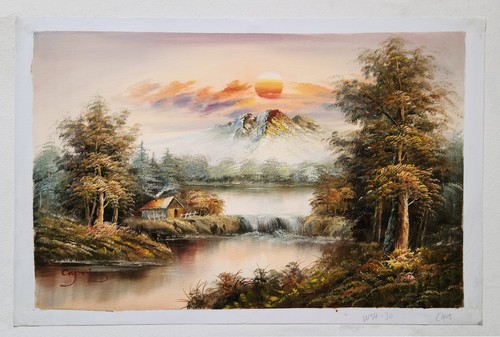 Berglandschaft #5H-MT2, 24x36 100% handgemalt Ölgemälde auf Leinwand - Bild 2 von 5