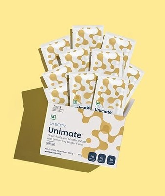 UNICITY Unimate Dietary Supplement Lemon Ginger Flavor Drink 30 Sachets