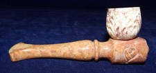 Très beau portrait de pipe en marbre pierre naturelle 4 1/2"
