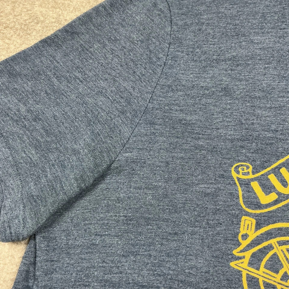 Lucky Brand Men's Shirt Size L Gray Short Sleeve Graphic Tee Motorcycle Stretch - Image 3 of 4